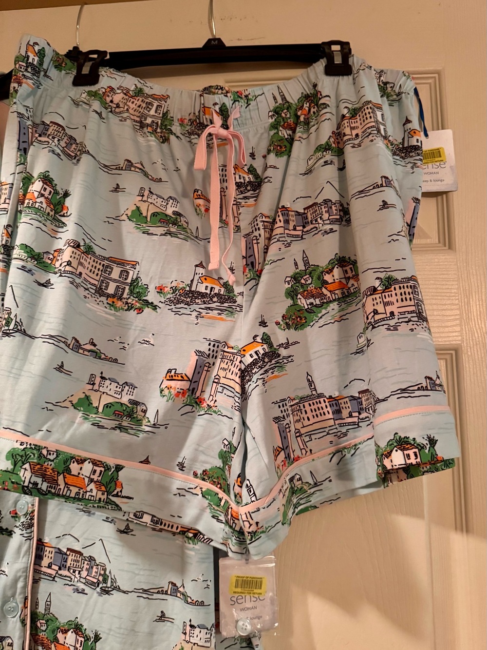 Women's Light Blue Scenic Print Pajama Set by Sleep Sense NWT - Picture 5 of 5